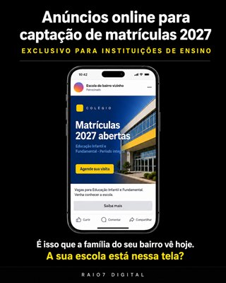 Criativo de anúncio para instituição de ensino